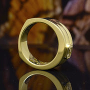 1 Carat Men's Engagement Ring Emerald Cut 9.5mm Width H Color VS1 GIA Certified