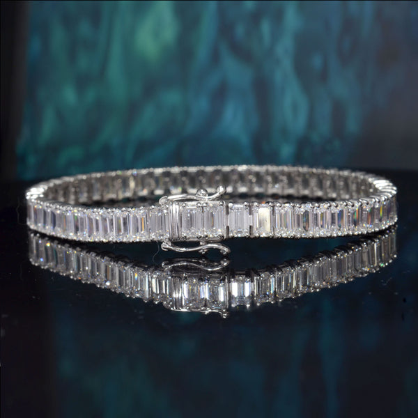 Lab Grown Diamond Emerald Cut Tennis Bracelet