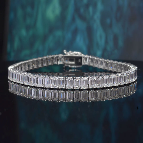 Lab Grown Diamond Emerald Cut Tennis Bracelet