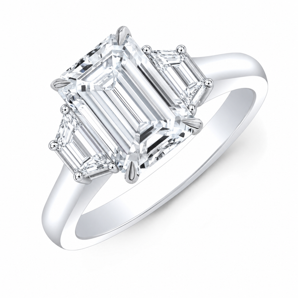 Trapezoids Triology Three-Stone Ring White gold