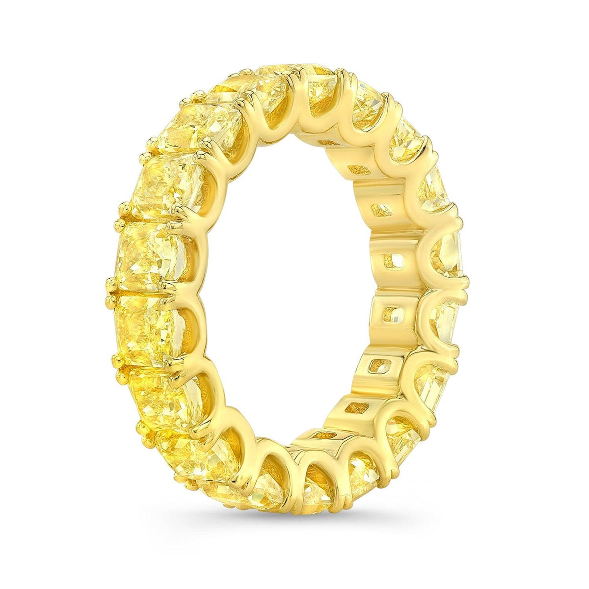 Yellow radiant eternity band side profile