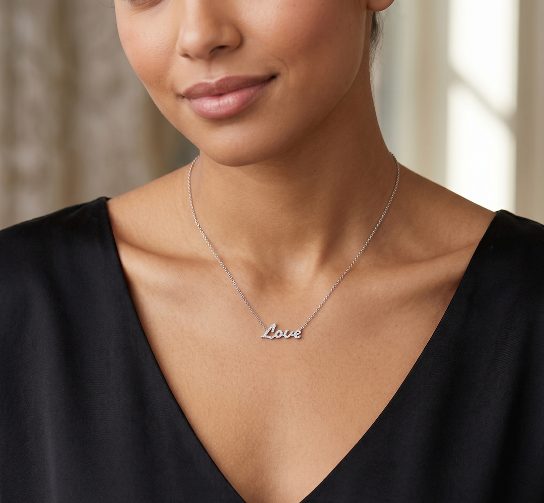 Love Diamond Pendant Necklace