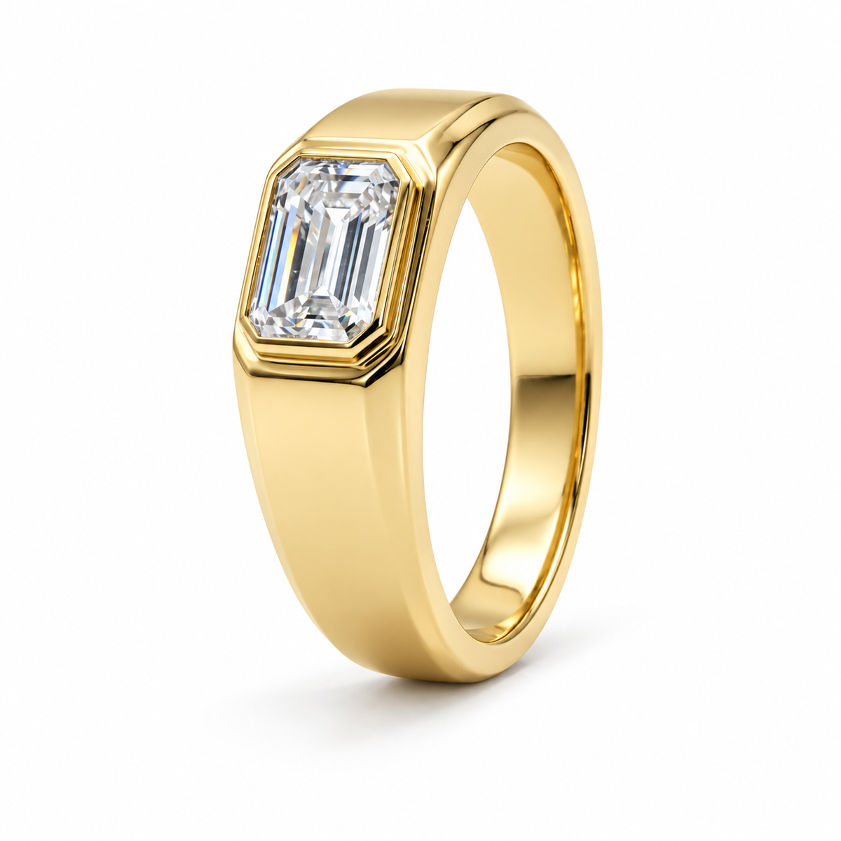 Golden_emerald cut_signet_ring