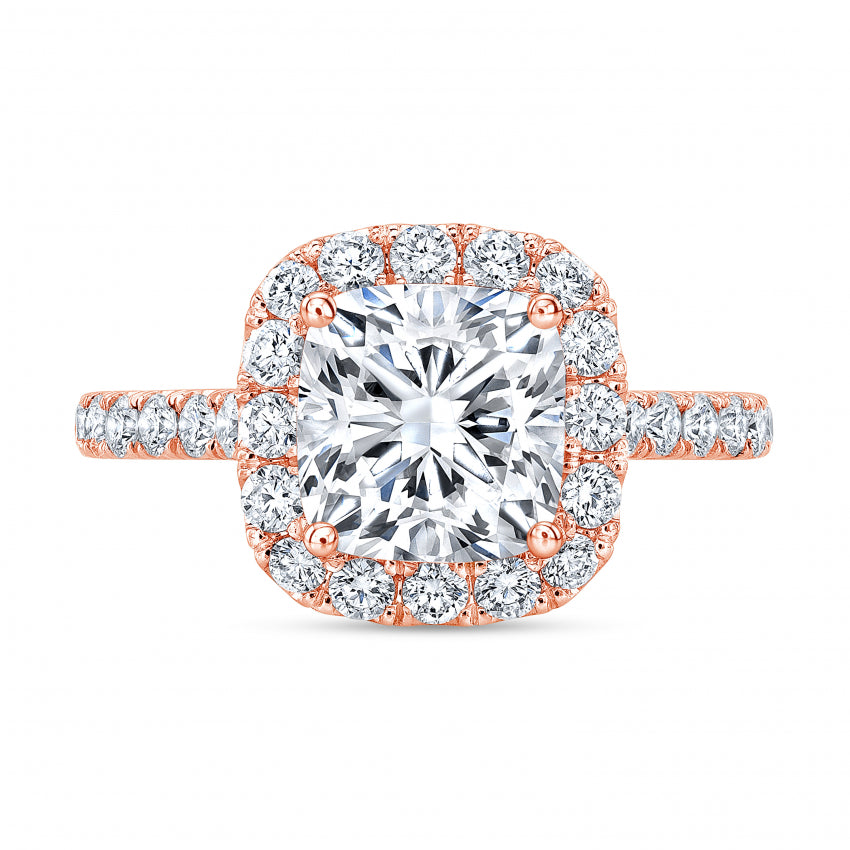 3.25 Ctw Cushion Cut Halo Diamond Ring G Color VS2 GIA Certified