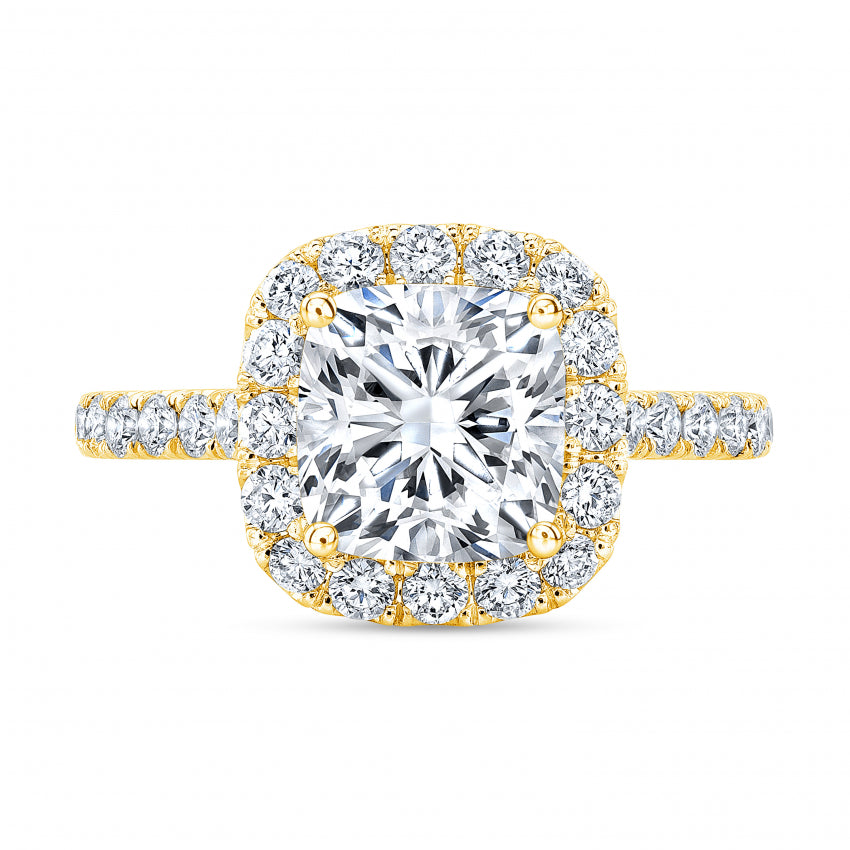 3.25 Ctw Cushion Cut Halo Diamond Ring G Color VS2 GIA Certified