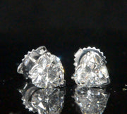 Lab Grown Heart Shape Stud Earrings
