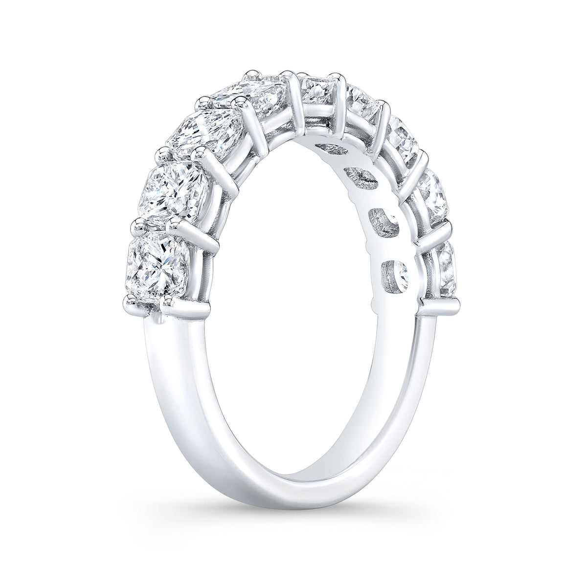 Half eternity band lab grown diamonds cushion cut