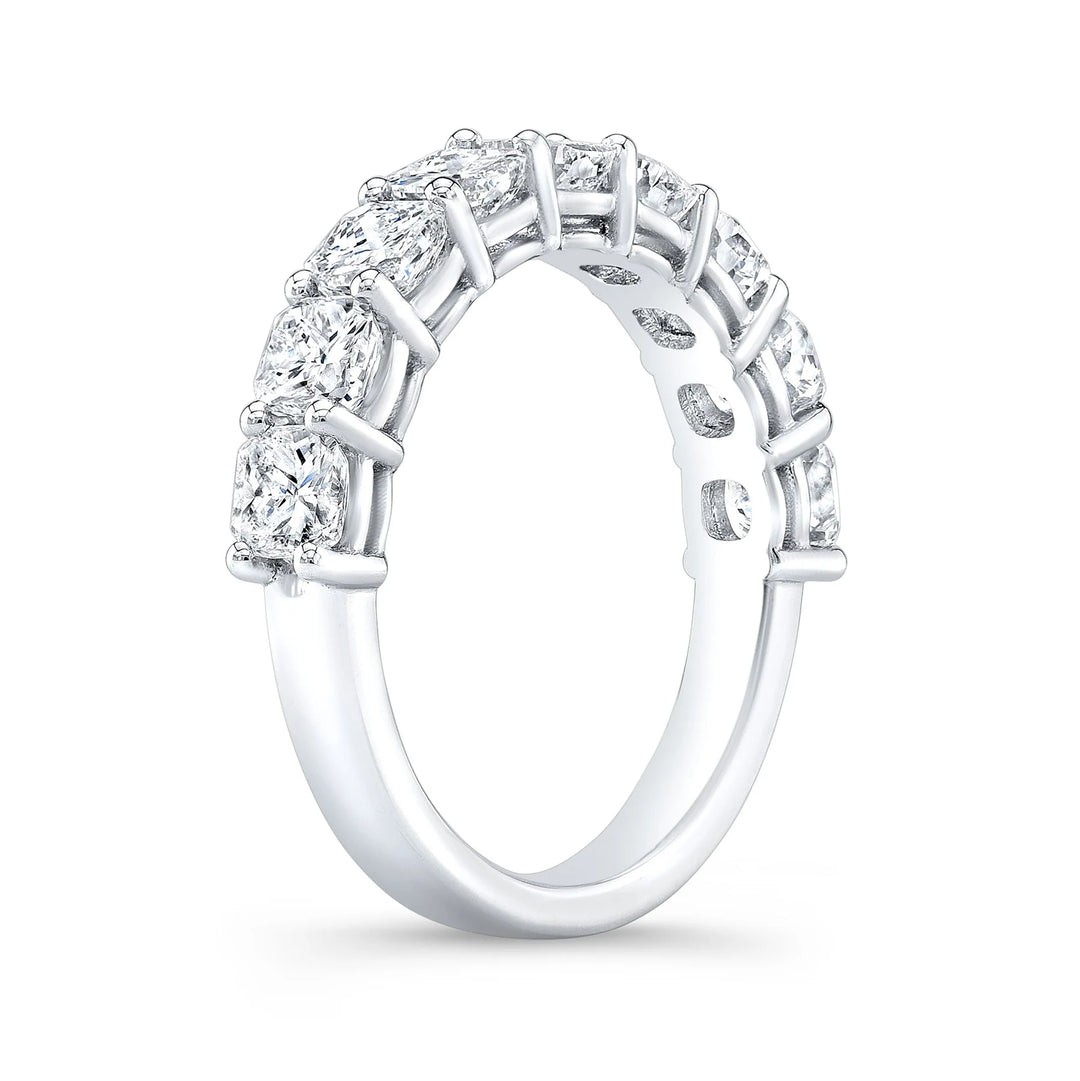 Lab Grown Cushion Cut Half Eternity Diamond Ring