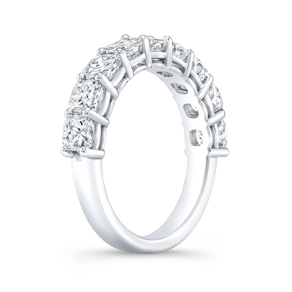 Lab Grown Cushion Cut Half Eternity Diamond Ring