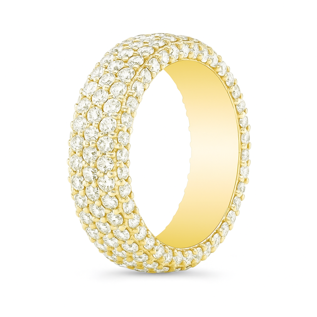 Men's eternity diamond ring in yellow gold

