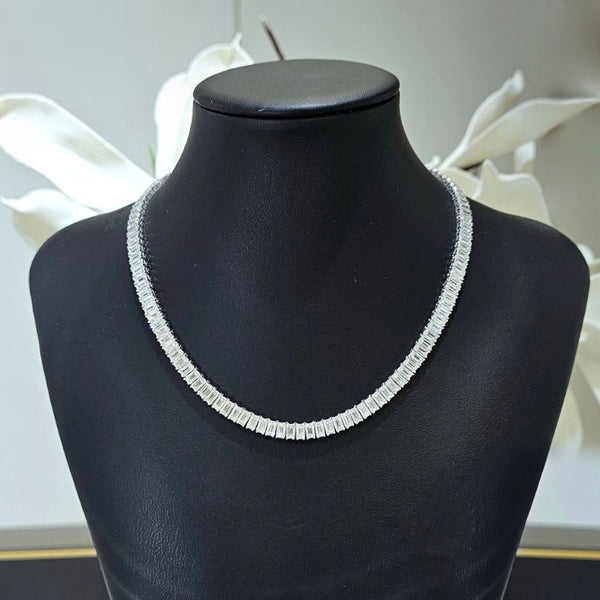 Lab Grown Diamond Emerald Cut Tennis Necklace