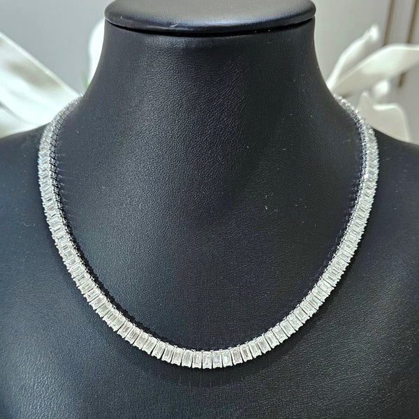 Lab Grown Diamond Emerald Cut Tennis Necklace
