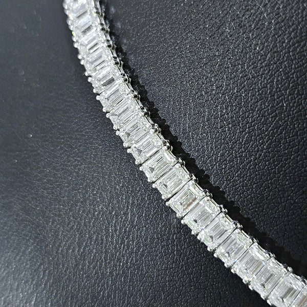 Lab Grown Diamond Emerald Cut Tennis Necklace