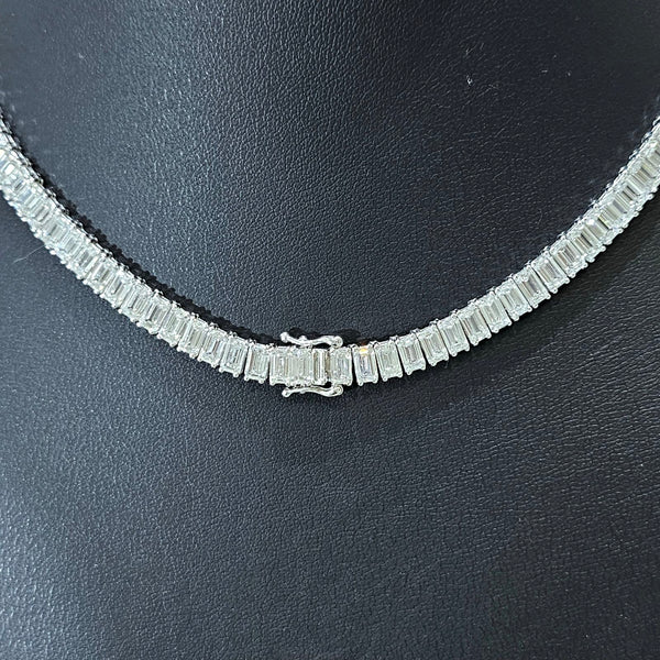 Lab Grown Diamond Emerald Cut Tennis Necklace