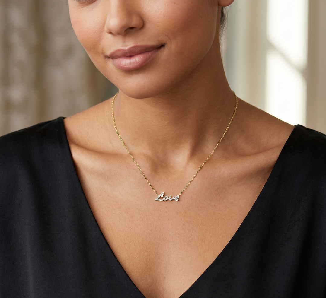 Love Diamond Pendant Necklace