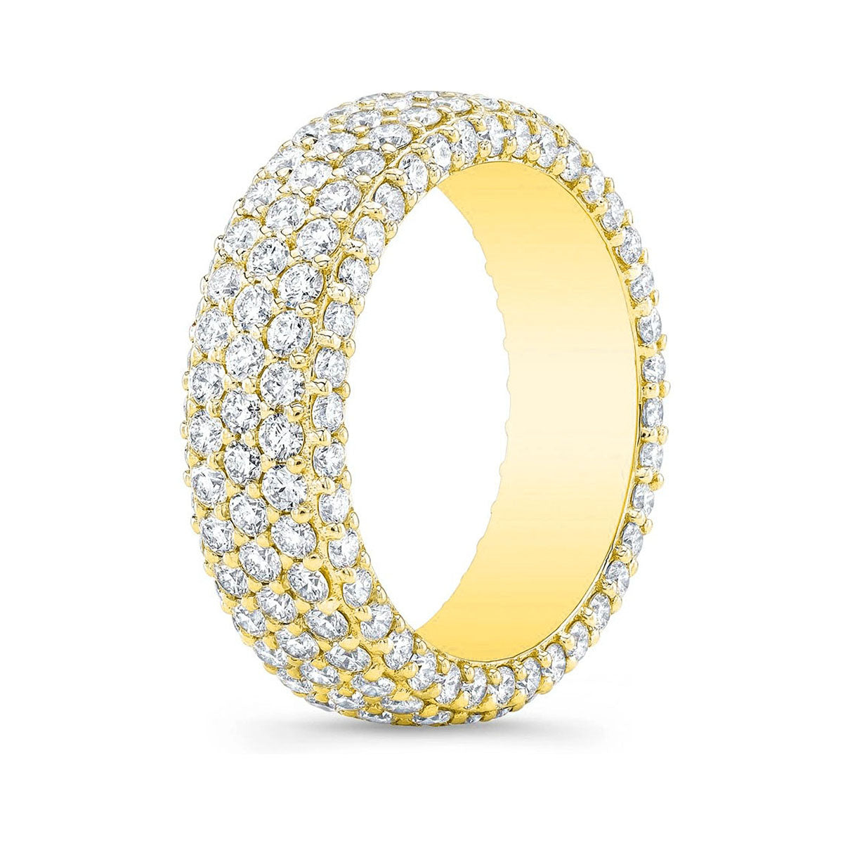 Lab grown men's eternity round diamond ring 7mm width (5
