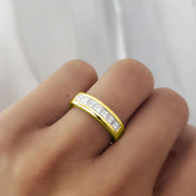 Lab Grown Princess Cut Channel Set Men's Band 6mm Width (1.00 Ctw)