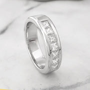 Lab Grown Princess Cut Channel Set Men's Band 6mm Width (1.00 Ctw)