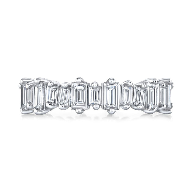 Mixed Size Baguette Eternity Band Wrap Around Front View