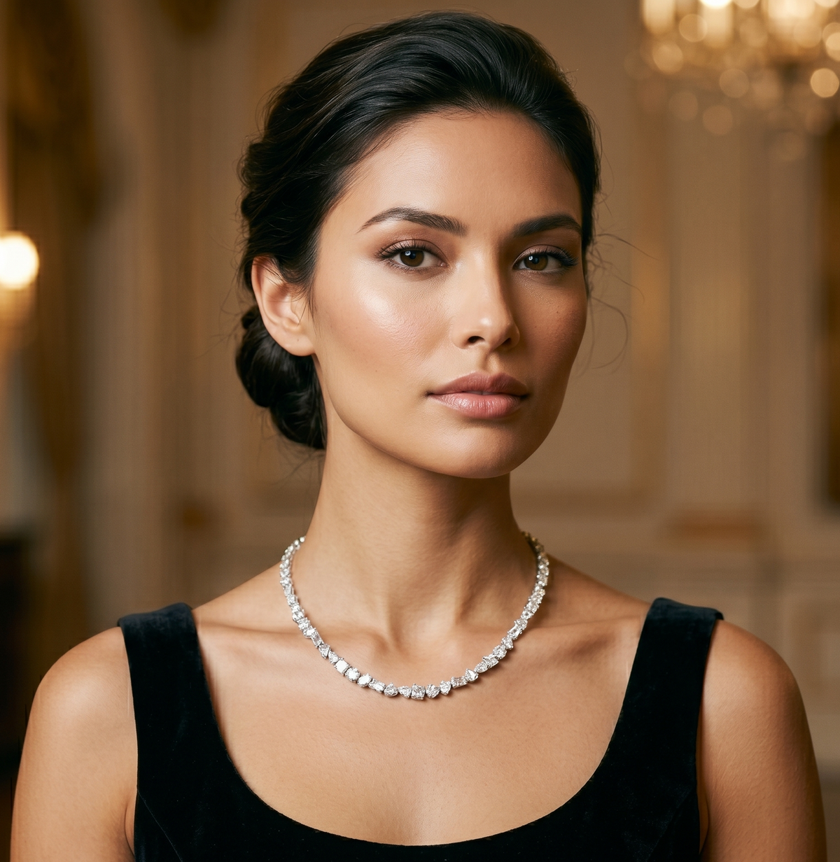Mix shape diamonds tennis necklace   lab grown diamonds (37
