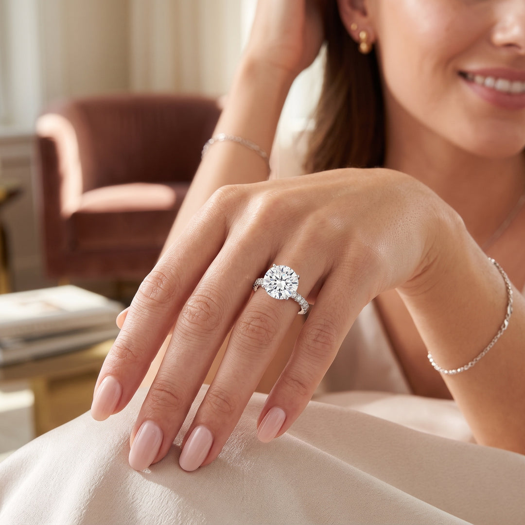 2.70 Ct Hidden Halo Engagement Ring G Color SI1 GIA Certified