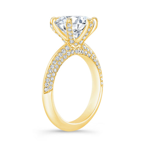 Knife Edge Pave Engagement Ring