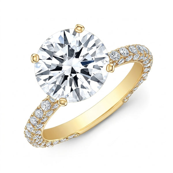 Three Row Pave' with Diamonds on the Basket