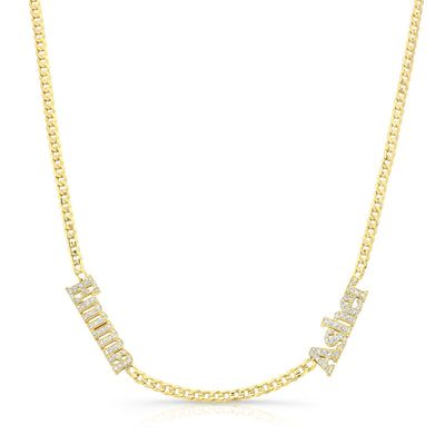 Diamond Name Necklace Cuban Curb Chain Custom Made