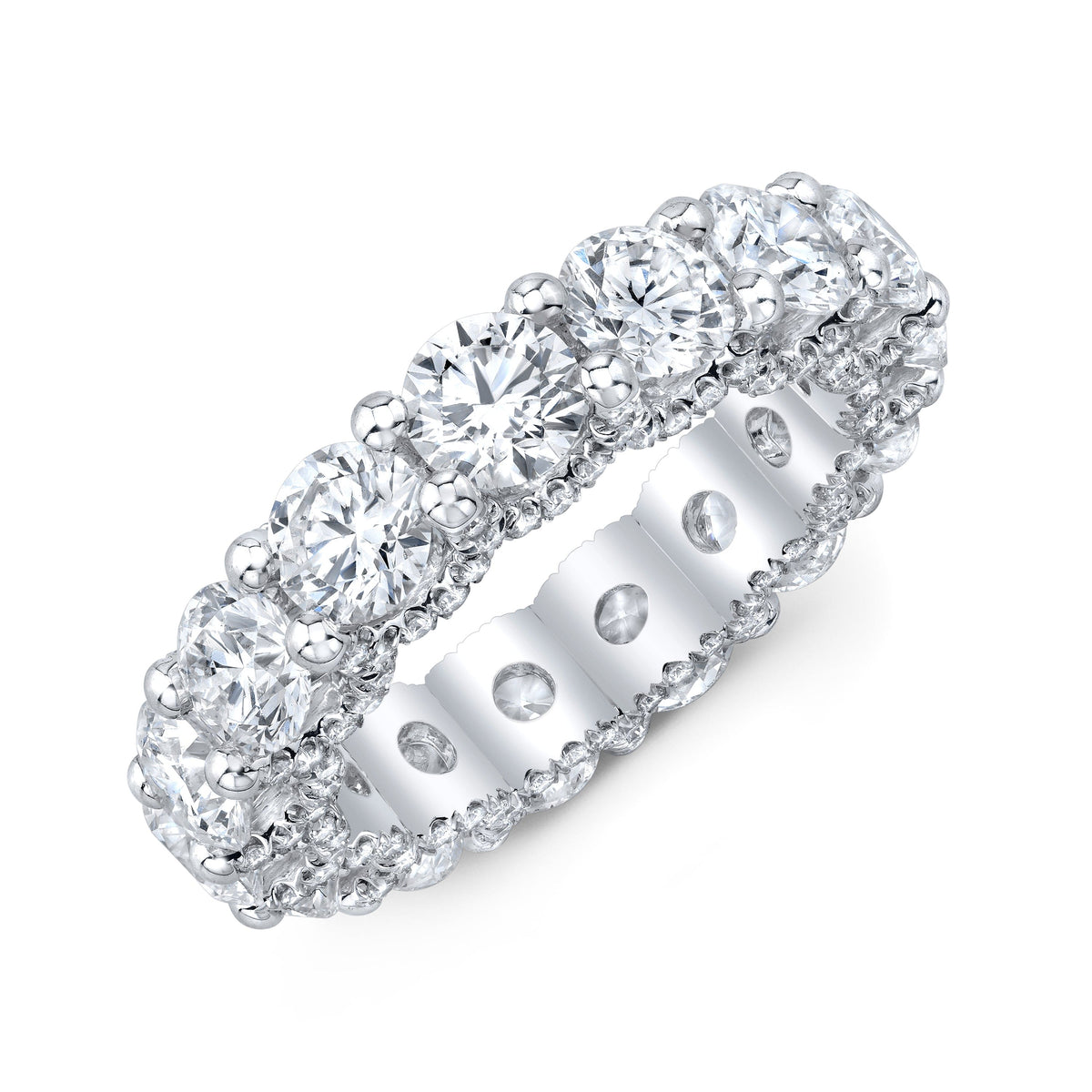 Eternity ring u setting with pave profile