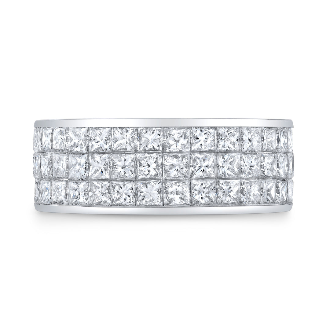 7.50 Ct. Men's Eternity Ring with Princess Cut Diamonds 8.5mm