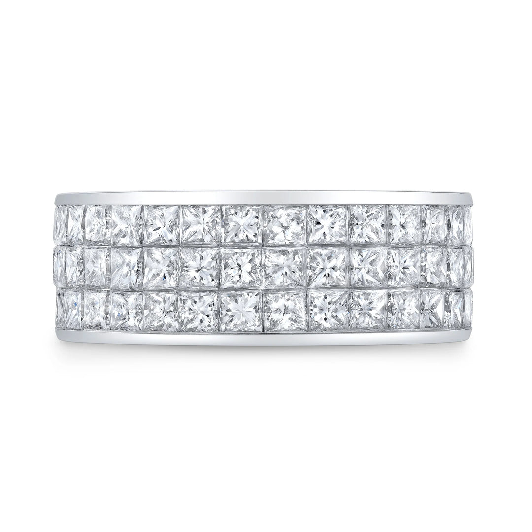 Lab Grown Princess Cut Men's Eternity Ring 8.5mm (7.5 Ctw)