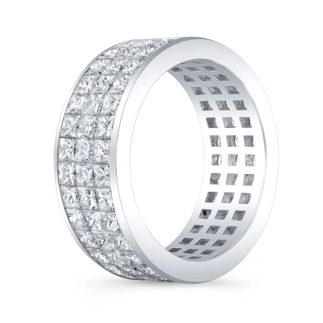 Lab Grown Princess Cut Men's Eternity Ring 8.5mm (7.5 Ctw)