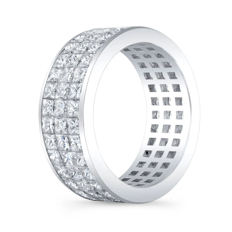 Lab Grown Princess Cut Men's Eternity Ring 8.5mm (7.5 Ctw)