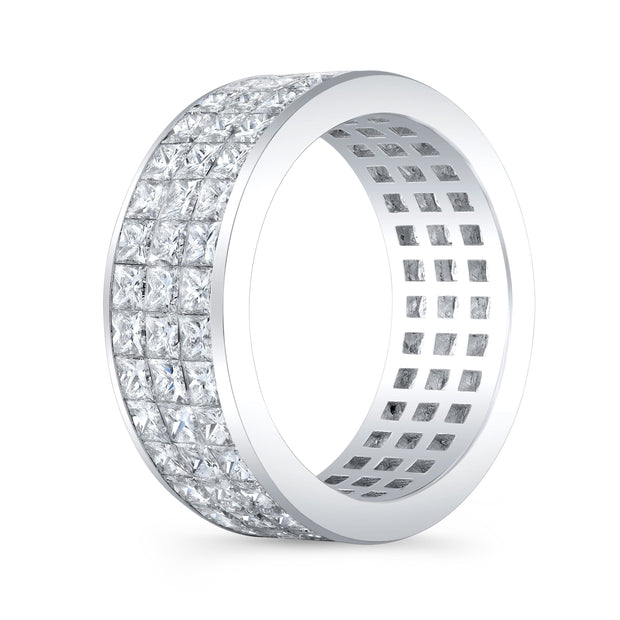 7.50 Ct. Men's Eternity Ring with Princess Cut Diamonds 8.5mm