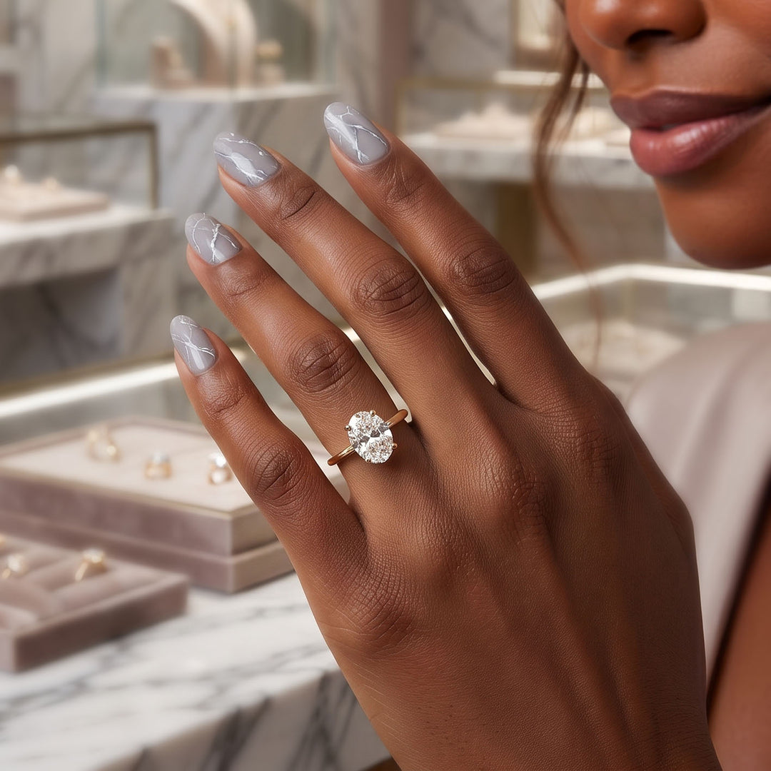Medea 2.15 Ctw Oval Cut Solitaire Hidden Halo Cathedral Engagement Ring G Color VS1 GIA Certified