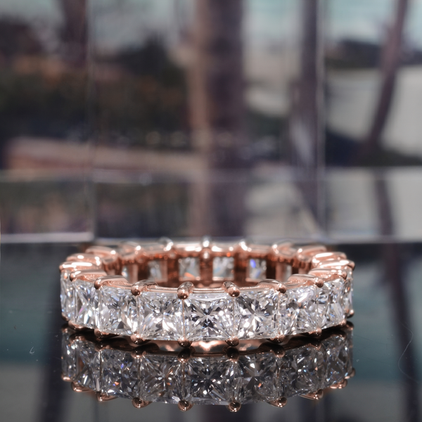 PRINCESS ETERNITY 4CARAT GALLERY STYLE ROSE GOLD