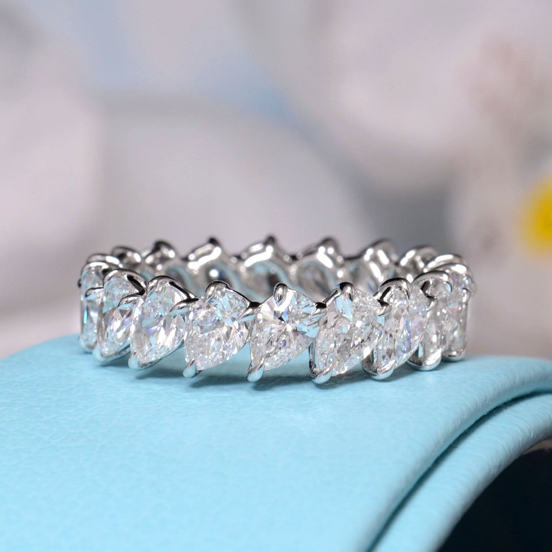 4 Carats Pear Shaped Diamond Eternity Ring