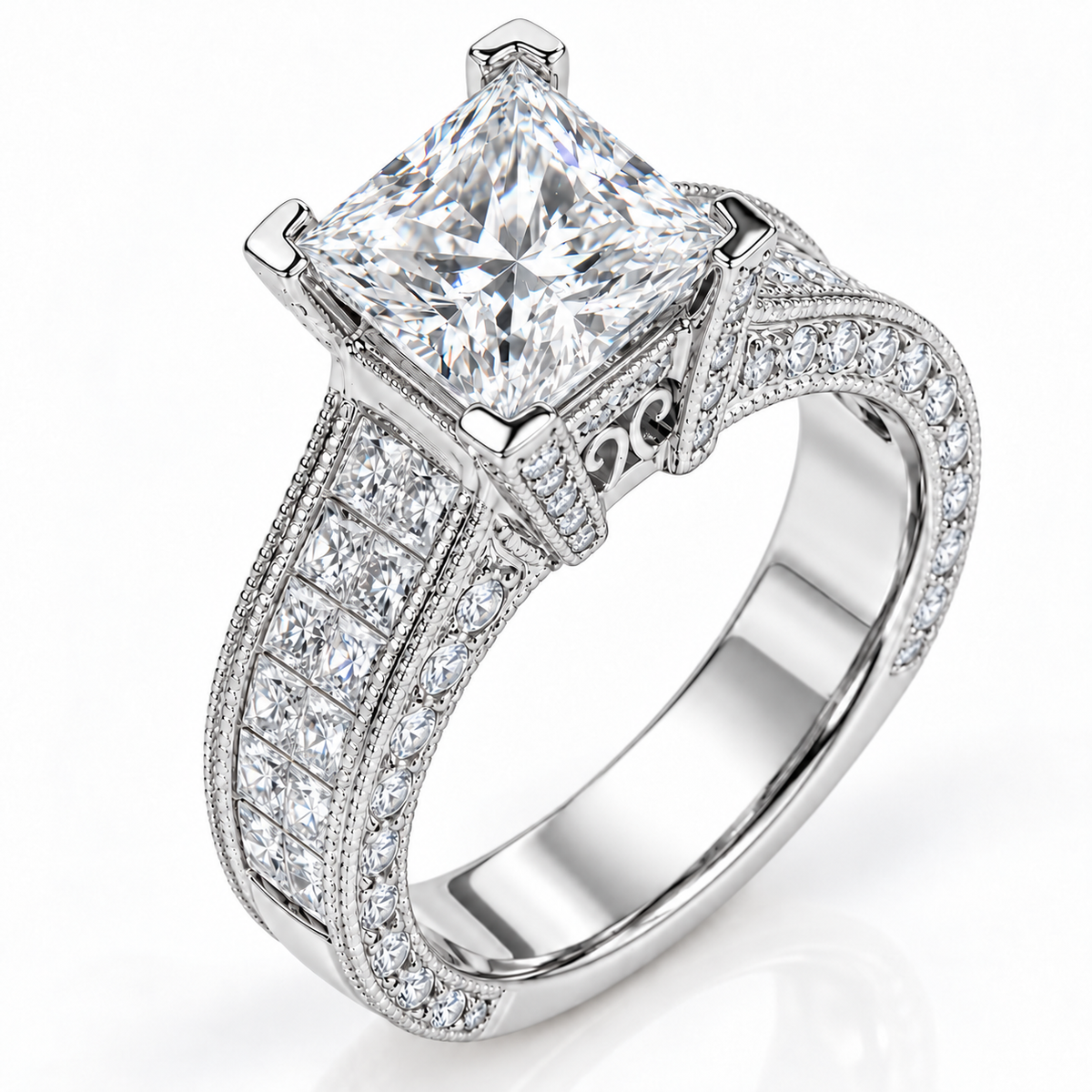 Platinum_princess cut_diamond_engagement_ring