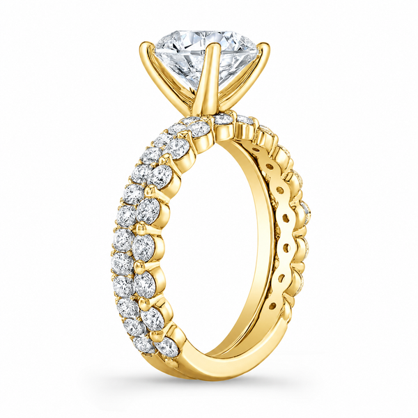 The Celeste Diamond Cathedral Setting with Matching Band