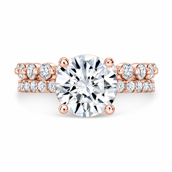 The Celeste Diamond Cathedral Setting with Matching Band