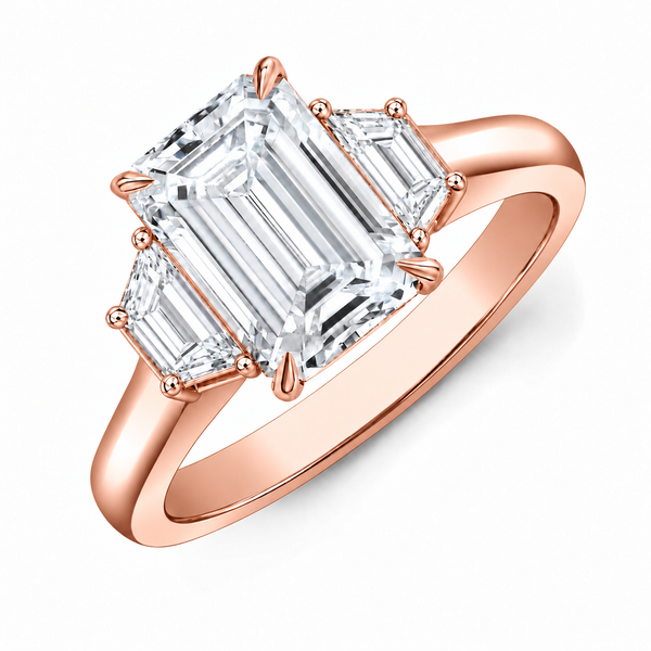 Trapezoids Triology Three-Stone Ring