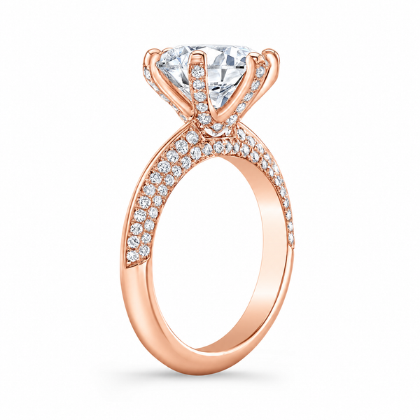 Knife Edge Solitaire with Pave