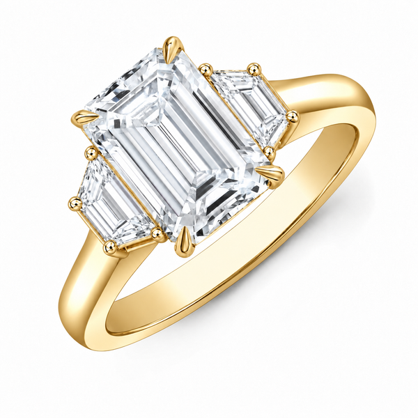 Trapezoids Triology Three-Stone Ring