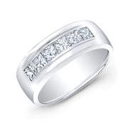 3 Carat Men's Princess Cut Ring 10mm Width VS1 GIA Certified