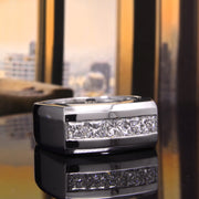 1.25 Ct. Men's Diamond Ring Channel Set Princess Cut 8mm Width