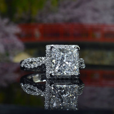 Halo Square engagement ring