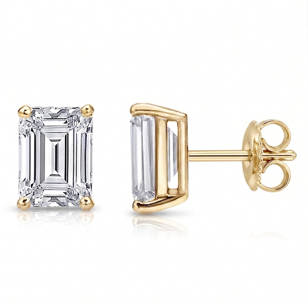 0.50 Ct. Emerald Cut Diamond Stud Earrings