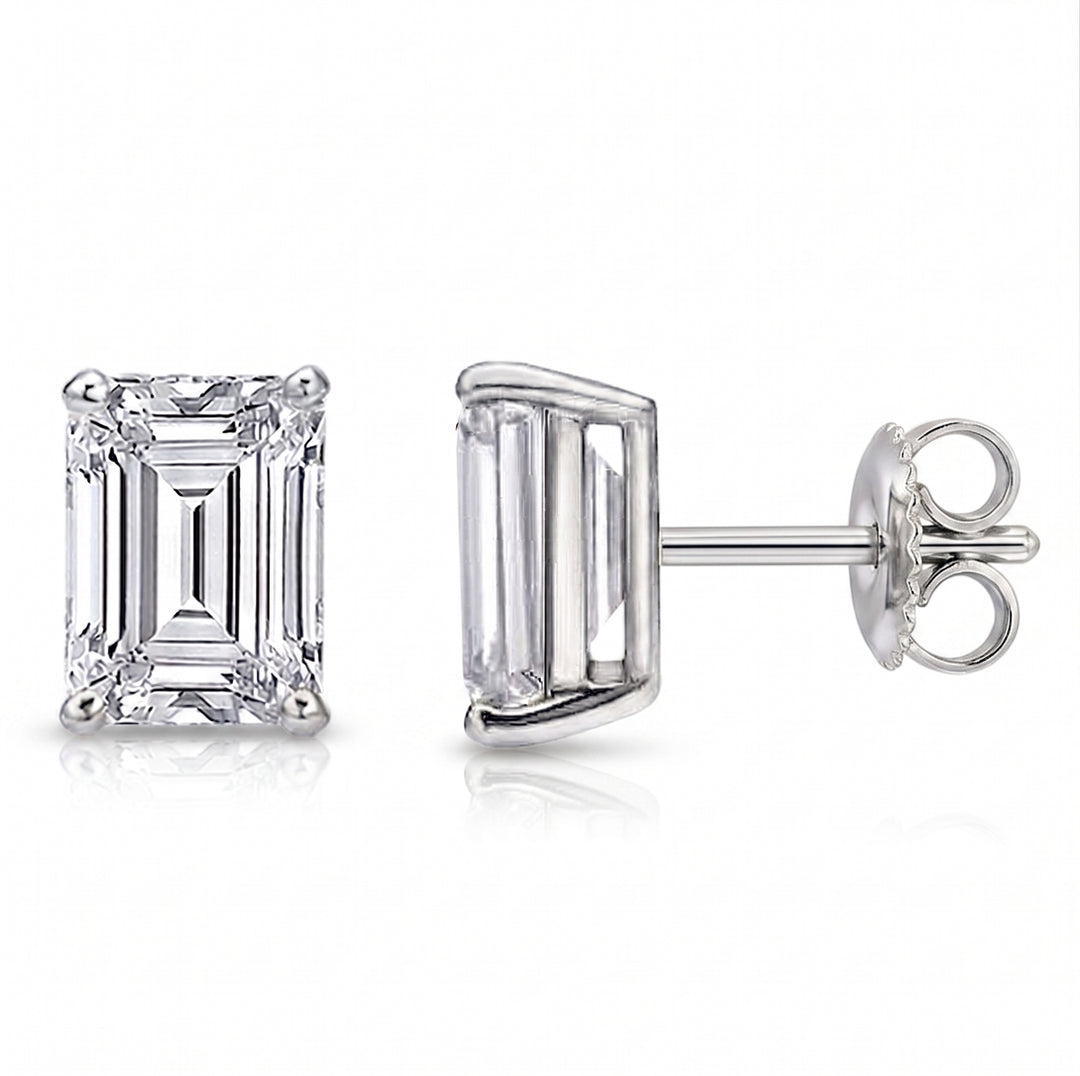 0.50 Ct. Emerald Cut Diamond Stud Earrings
