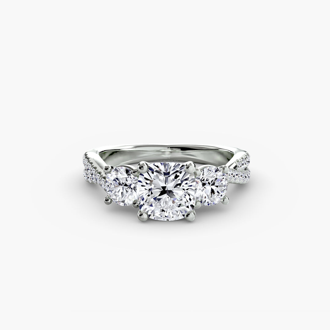 Three-Stone with Pavé Band 2