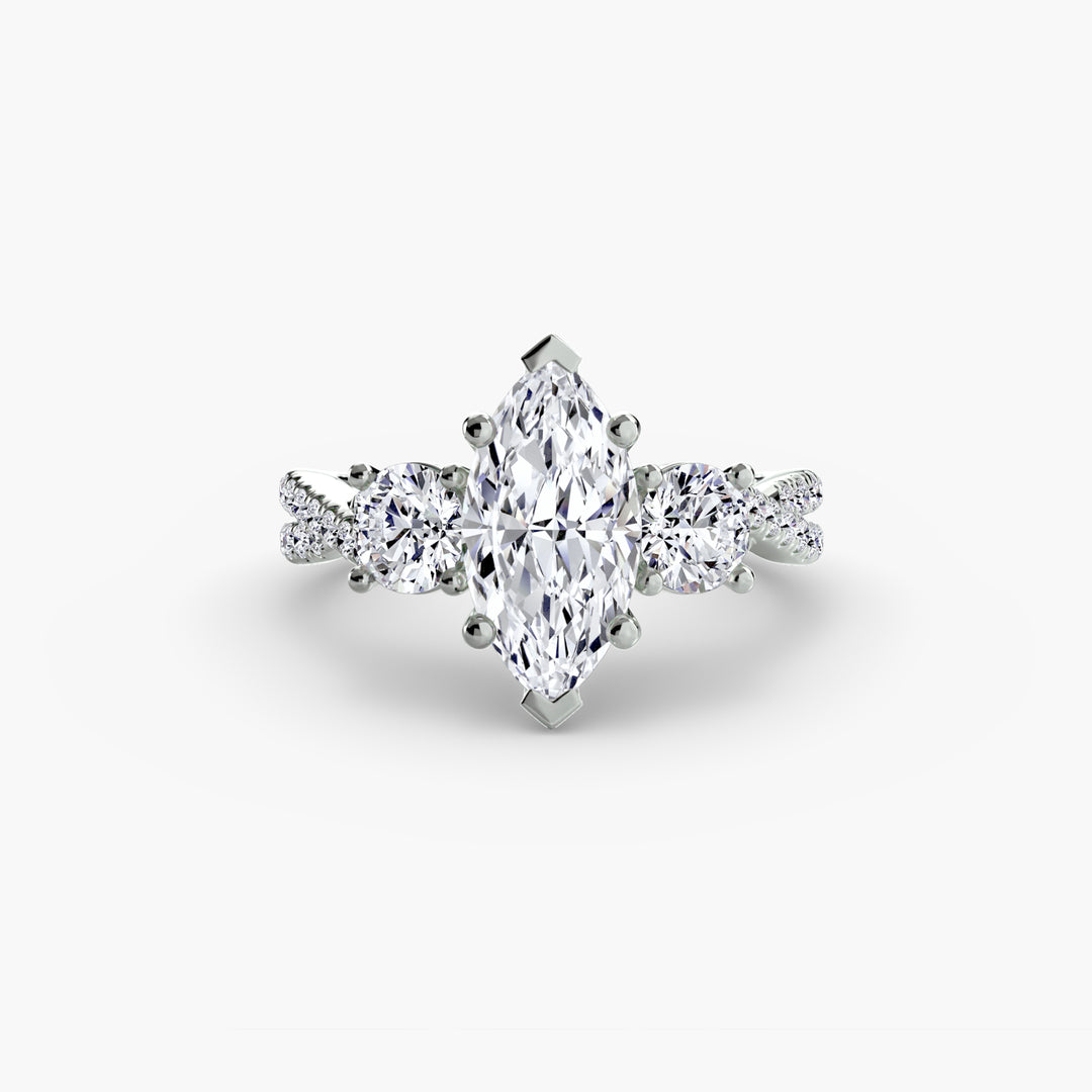 Three-Stone with Pavé Band 2